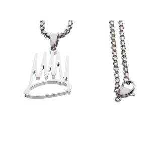 Ridetoxjx Crown Pendant Chain Necklace (Silver)