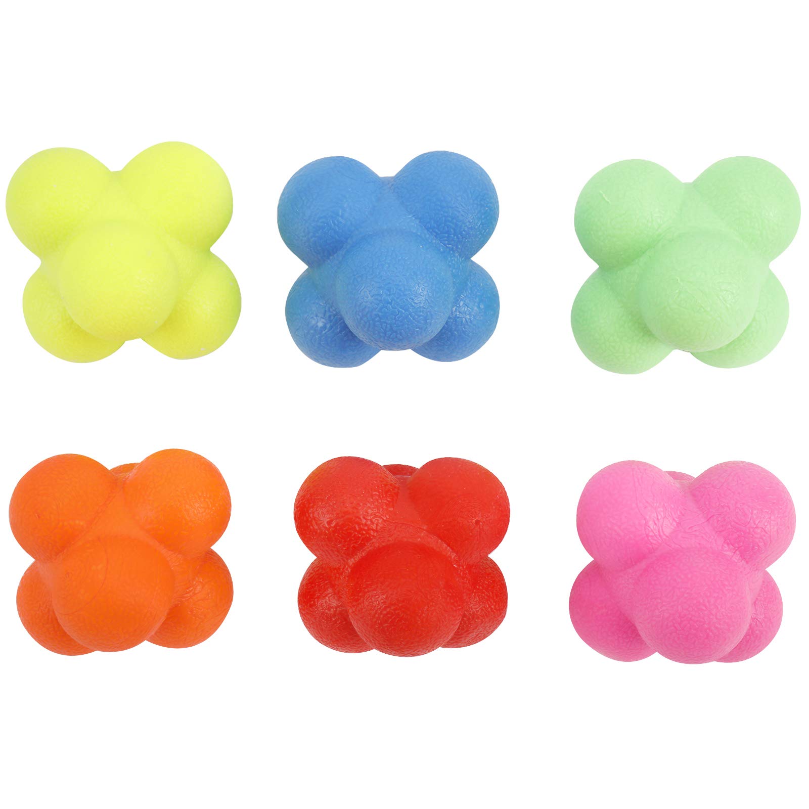 Yaegoo 6 PCS Reaction Balls Rubber Reaction Bounce Balls for Hand-Eye Coordination, Agility & Speed Reflex Training