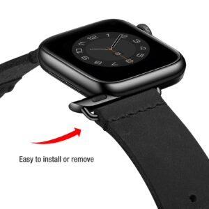 Vintage Leather Bands Compatible with Apple Watch Band 38mm 40mm 41mm 42mm 44mm 45mm 49mm,Genuine Leather Retro Strap Compatible for Men Women iWatch Ultra SE Series 8/7/6/5/4/3/2/1