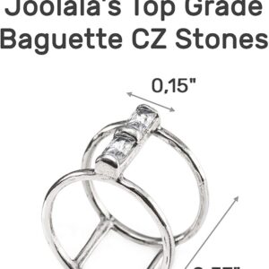 Joolala 925 Sterling Silver Double Baguette Cubic Zirconia Women’s Ring Elegant and Stylish – Gorgeous Oxidized Finish – Ideal Promise Ring, Engagement, Anniversary (10)