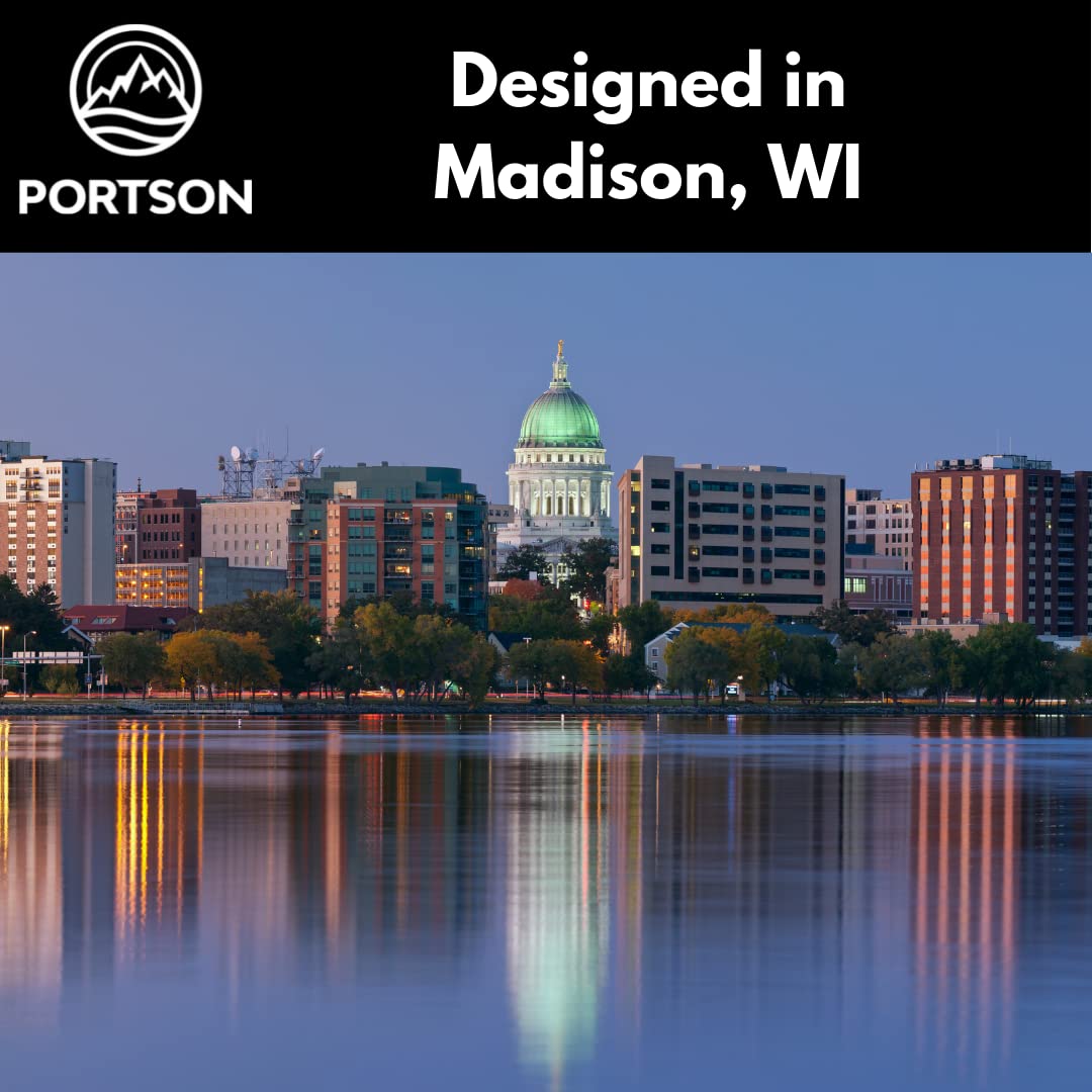 Portson Camping Hammock - Based in Madison - Double Hammock for Backpacking, Travel, Hiking - Portable Hammock - Tree-Friendly Straps Included