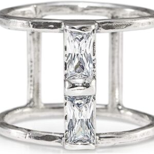 Joolala 925 Sterling Silver Double Baguette Cubic Zirconia Women’s Ring Elegant and Stylish – Gorgeous Oxidized Finish – Ideal Promise Ring, Engagement, Anniversary (10)