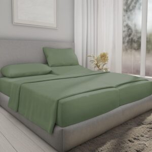 split sheet set (5pc) split california king sheets for adjustable beds 100% egyptian cotton 800 thread count split california king sheet set, 21" deep pocket adjustable bed sheets, sage solid