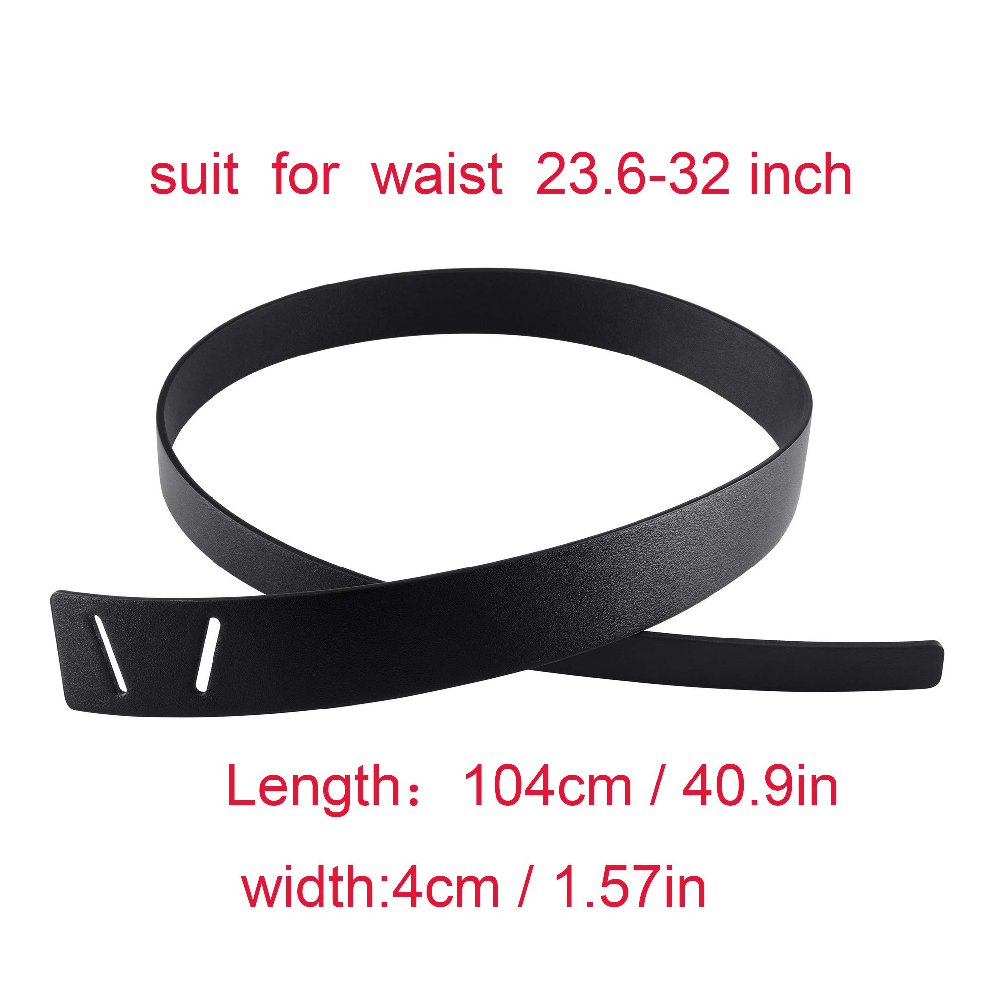 CHIC DIARY Women Fashion Knot Belt for Dress Jeans PU Leather Tie Waist Belt No Buckle Cinch Belt (Black)