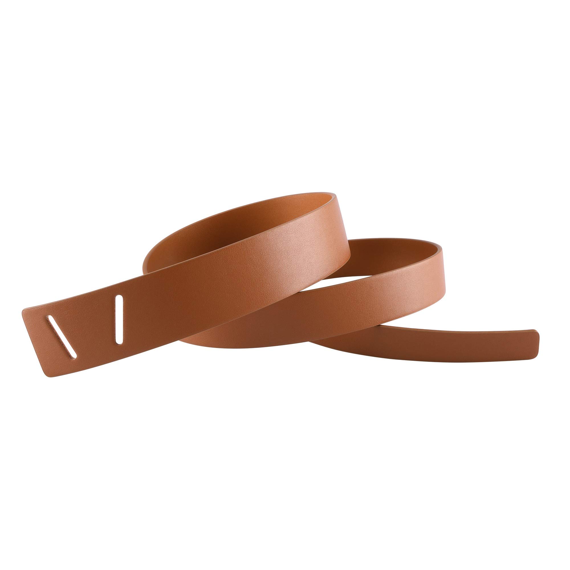 CHIC DIARY Women Fashion Knot Belt for Dress Jeans PU Leather Tie Waist Belt No Buckle Cinch Belt (Coffee)