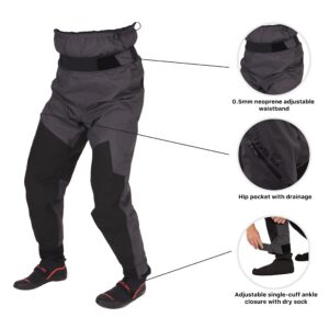 Level Six Surge Semi-Dry Paddling Pants-Charcoal-XL