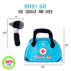 Talking Plush Toy Doctor Kit for Toddlers | Doctor Playset | Kid Doctor Set | Doctor Kit for Toddlers | Dr Kit | Includes Talking Blood Pressure Meter, Otoscope, Stethoscope, Thermometer & Syringe