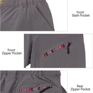 Little Donkey Andy Women's Hiking Pants Lightweight Convertible Zip-Off Pants Quick Dry UPF 50 Steel Gray Size 2XL