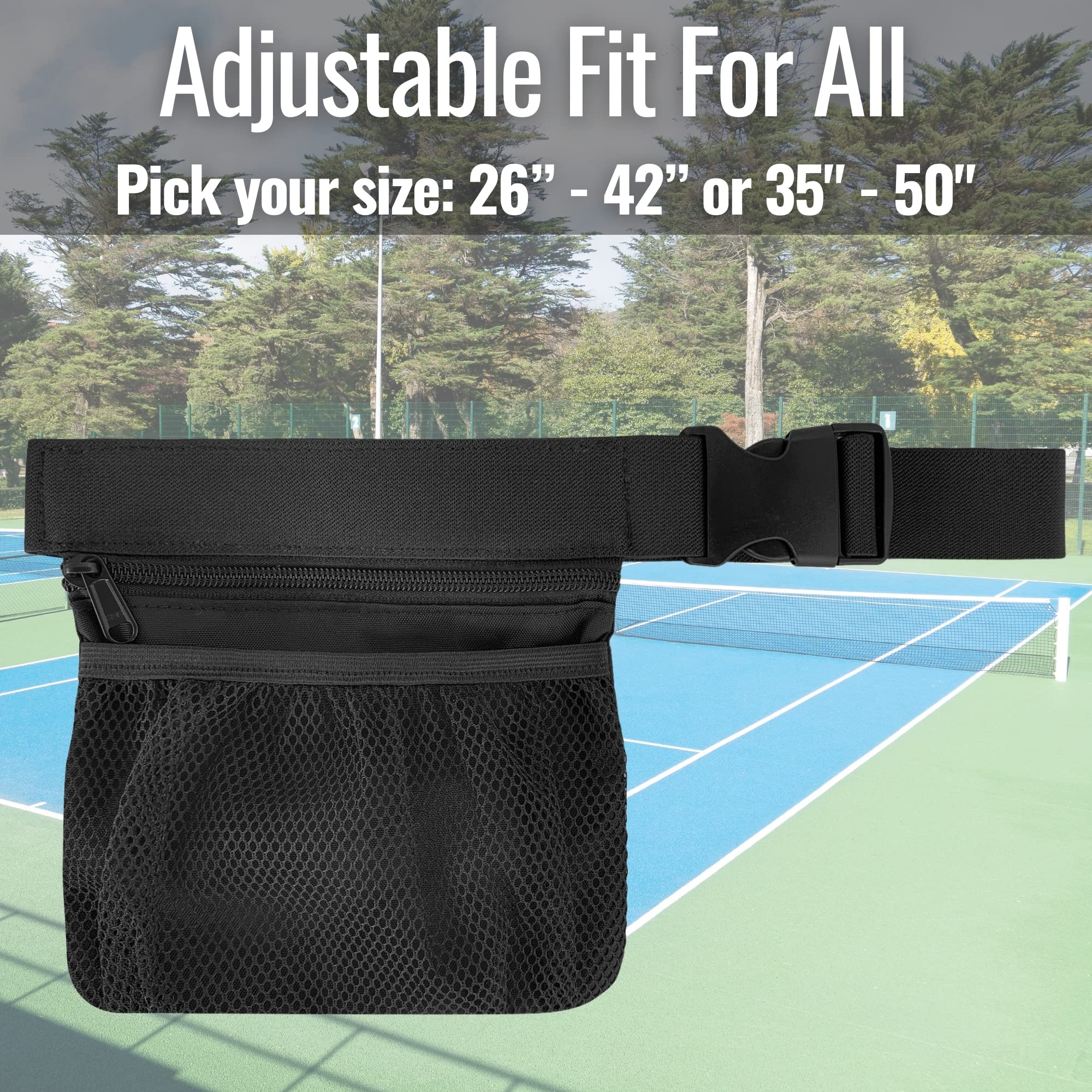 Nebudo Tennis Ball Band Holder Pickleball Tennis Balls Pickleballs Holding Accessory for Women Skirt Men Waist Hip Bags Accessories Pouch Sack Pickle Ball Bag Carrier Gadgets Gear Band Travel Pocket