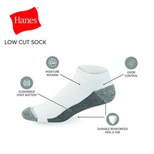 Hanes Ultimate Men's Ultra Cushion FreshIQ Odor Control with Wicking Low Cut Socks, 6-Pair Pack, Black, 6-12