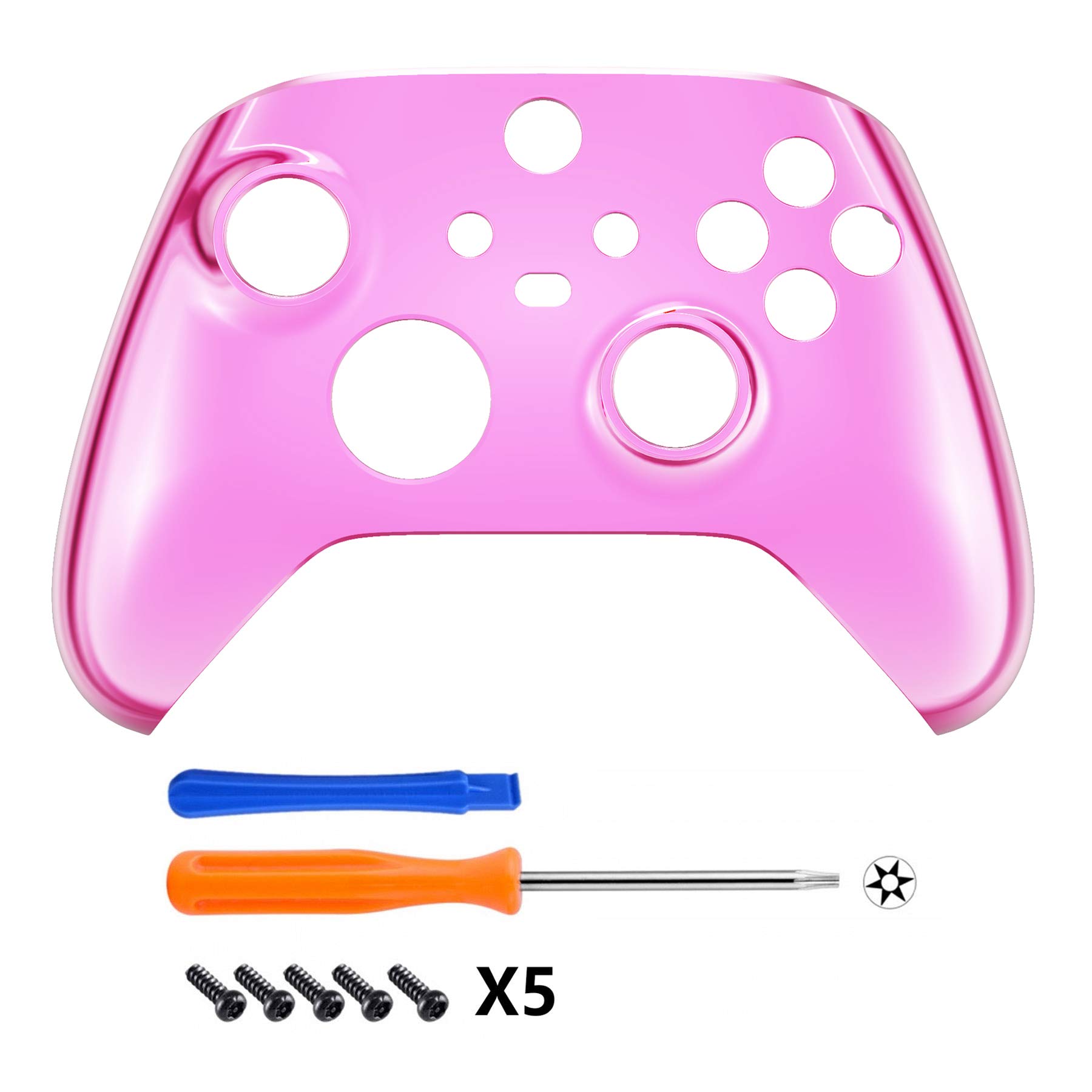 eXtremeRate Custom Shell for Xbox Core Wireless Controller - Revamp Your Gaming Gear - Chrome Pink Replacement Game Acessories Cover Faceplate for Xbox Series X & S Control [Controller NOT Included]