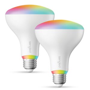 sengled zigbee smart light bulbs, smart hub required, work with smartthings hub and echo with built-in hub, voice control with alexa and google home, color br30 smart flood light bulb, 75w 2 pack