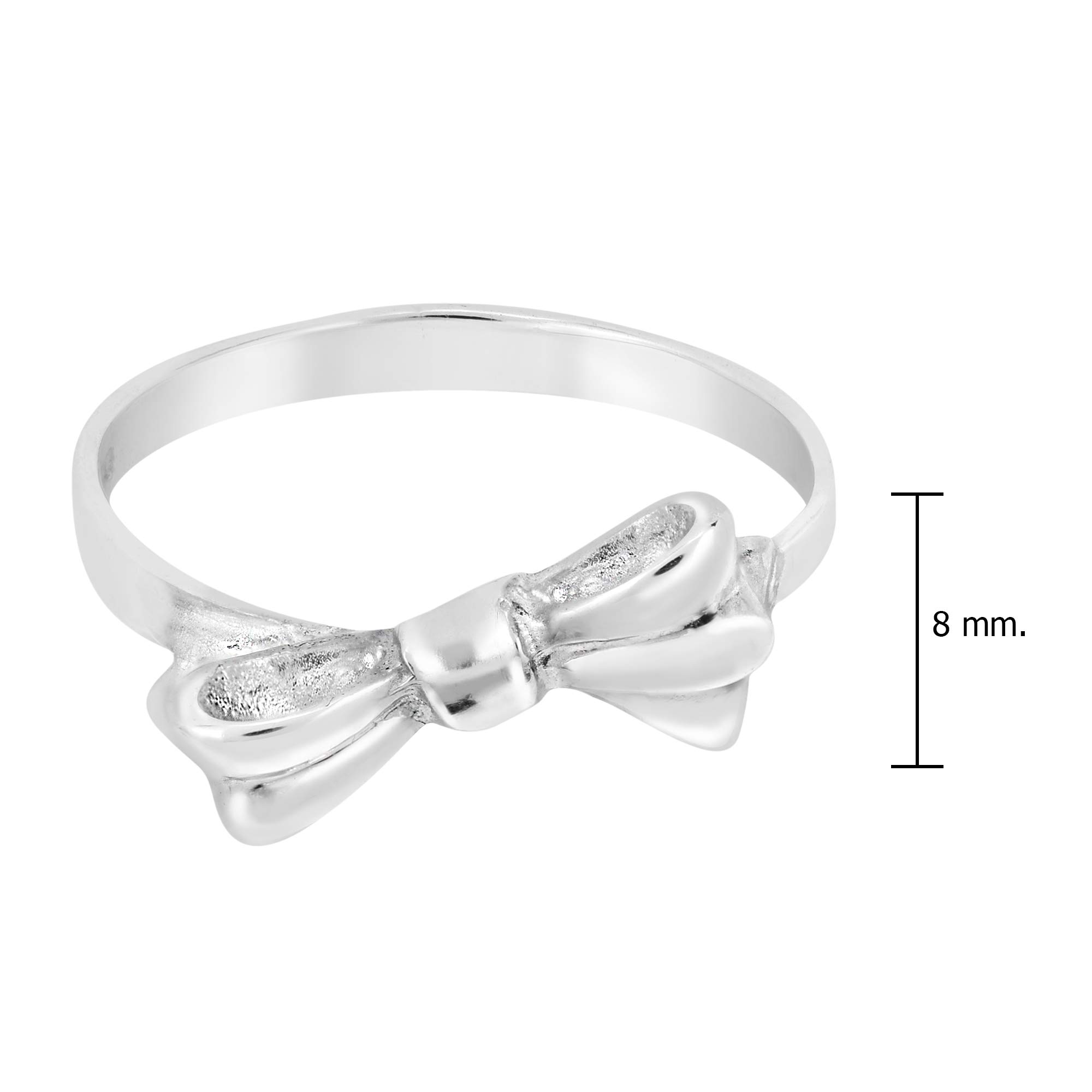 AeraVida Charming Feminine Ribbon Bow Tied .925 Sterling Silver Ring (9)