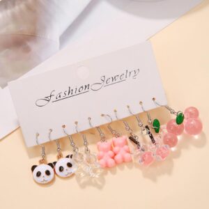 NEWITIN 40 Pairs Colorful Cute Stud Hypoallergenic Earrings Stainless Steel Earrings for Girls and Women