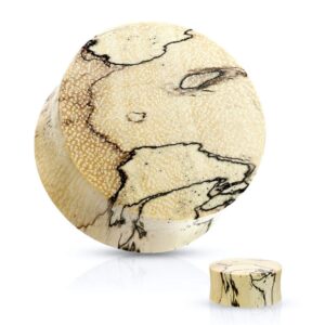 Covet Jewelry Spalted Tamarind Wood Saddle Plug (4GA (5mm))