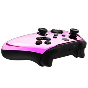 eXtremeRate Custom Shell for Xbox Core Wireless Controller - Revamp Your Gaming Gear - Chrome Pink Replacement Game Acessories Cover Faceplate for Xbox Series X & S Control [Controller NOT Included]