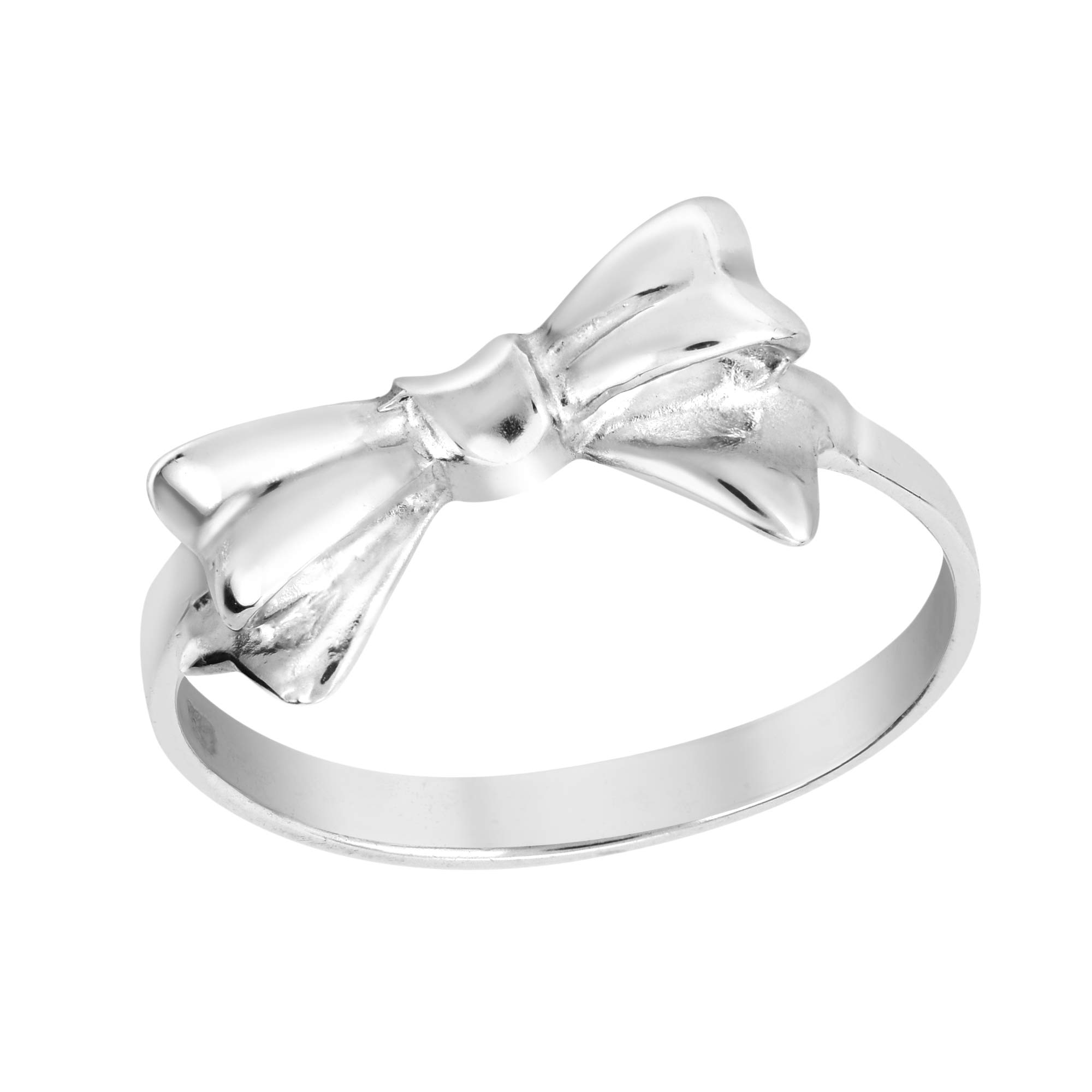 AeraVida Charming Feminine Ribbon Bow Tied .925 Sterling Silver Ring (9)