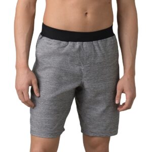 prana men's peak to creek short, heather grey, x-large