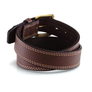 ARIAT Belt Pebble Grain Double Stitch Brown 38