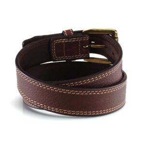 ARIAT Belt Pebble Grain Double Stitch Brown 38