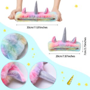 3 Pieces Unicorn Headbands Unicorn Makeup Headband Spa Headband Cute Shower Hairband for Women Girls Washing Face, Makeup, Sports, Yoga, Spa