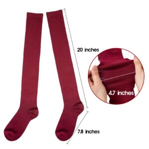 Thigh High Socks for Women Casual Over the Knee High Socks Stockings for Anniversaries or Holidays(Grey,6 Pairs)