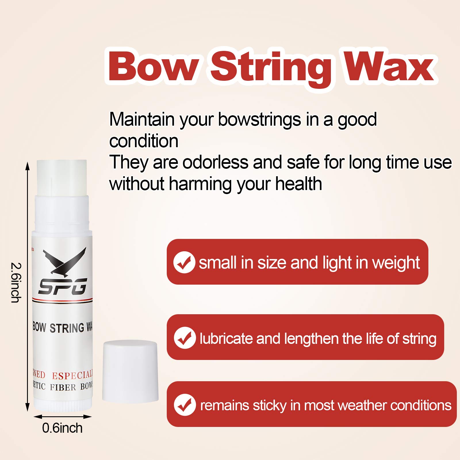 6 Pieces Bow String Wax String Protective Wax Rail Lube Bowstring Wax Crossbow Recurve Compound Bow Wax for Outdoor Reducing Friction and Preventing Fraying