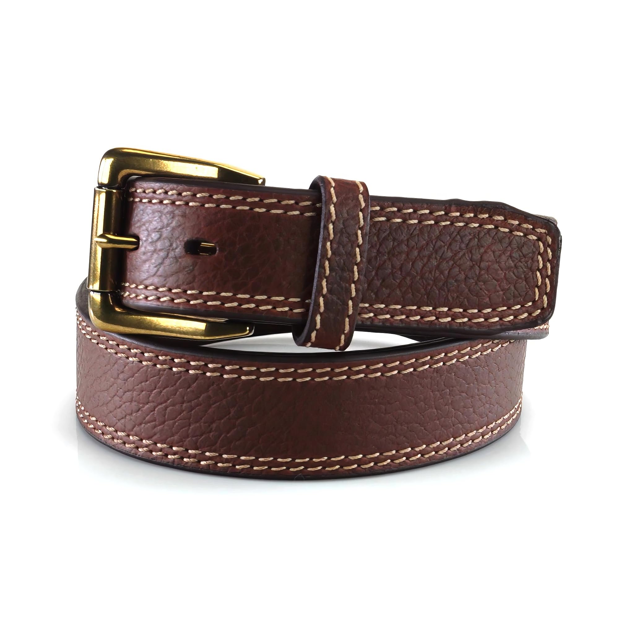 ARIAT Belt Pebble Grain Double Stitch Brown 38