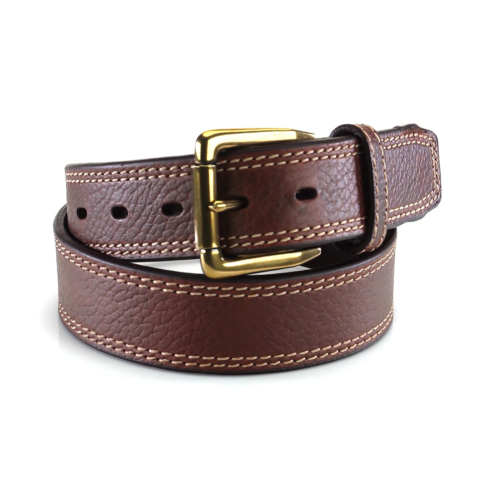 ARIAT Belt Pebble Grain Double Stitch Brown 38