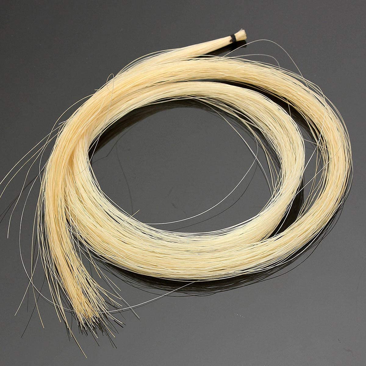 KAIY 2 Hanks Mongolian Horse Bow Hair for Violin, Professional Violin Bow Hair Made of Genuine, 29.5 Inch Natural White