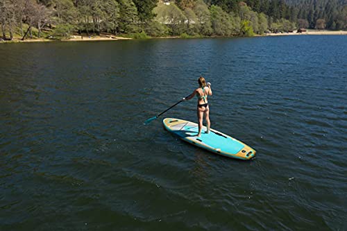 Abrazo Namaste Yoga Inflatable Stand Up Paddle Board for Adults - with Non-Slip Yoga Mat Surface, Includes SUP Accessories: Paddle, Patch Repair Kit, Hand Pump, SUP Leash, and SUP Backpack