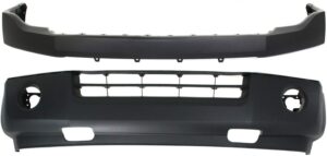 evan fischer bumper cover set compatible with 2007-2014 ford expedition upper - primed; lower - textured for models with wheel opening moldings front, upper and lower fo1000631