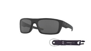 oakley drop point oo9367 matte black/grey 60mm non-polarized rectangle sunglasses for men