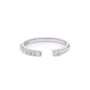 14k white gold lab-grown diamond wedding band open ring (1/3 cttw, f-g color, vs-si clarity) size 7