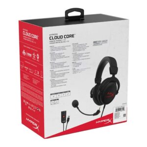 HyperX Cloud Core USB Gaming Headset, DTS Headphone:X Spatial Audio, Detachable Noise-Cancelling Mic, Comfortable Memory Foam, Durable Aluminum Frame for PC, Xbox Series X|S, Xbox One, Black (Renewed)