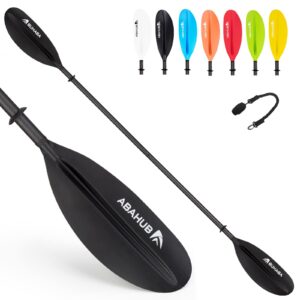 abahub 1 x carbon kayak paddles, 90.5 inches kayaking oars for boating, canoeing with extra paddle leash, carbon fiber shaft black plastic blades