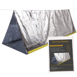 ninth c 2-person emergency tube tent,8’ x 5’ waterproof mylar thermal survival shelter tent for hiking camping