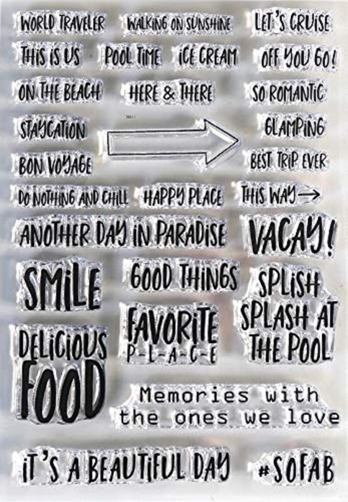 Elizabeth Craft Designs Clear Stamp PHRS, Vacay Phrases