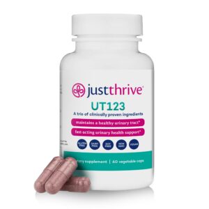 just thrive ut123 - supports urinary tract health for women - made with cranberry, 60 capsules