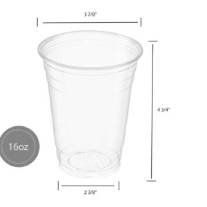 ELEGANT DISPOSABLES [100 Count] 16 Ounce Crystal Clear PET Cups for Iced Coffee, Cold Drinks, Slush, Smoothy's, Slurpee, Party's, Plastic Disposable Cups