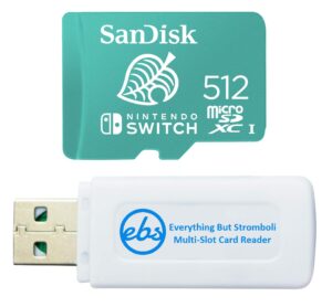 sandisk 512gb nintendo switch microsd card/memory card for nintendo switch lite 512 gb (sdsqxao-512g-gnczn) bundle with 1 sd & microsdxc card reader