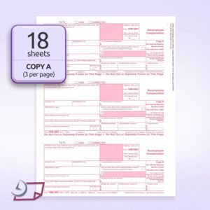 NextDayLabels - 1099-NEC Forms for 2024, 4-Part Tax Forms, Vendor Kit of 50 Laser Forms and 50 Self-Seal Envelopes, Forms Designed for QuickBooks, TFP and Other Accounting Software