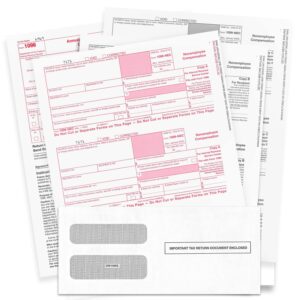 nextdaylabels - 1099-nec forms for 2024, 4-part tax forms, vendor kit of 50 laser forms and 50 self-seal envelopes, forms designed for quickbooks, tfp and other accounting software