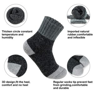 Time May Tell Womens Merino Wool Socks Thick Knit Warm Cushion Wool-Socks-for-Women 2/3 Pack(Dark Grey/Brown/Blue/Multi(3 Pairs),US Size 5~9)