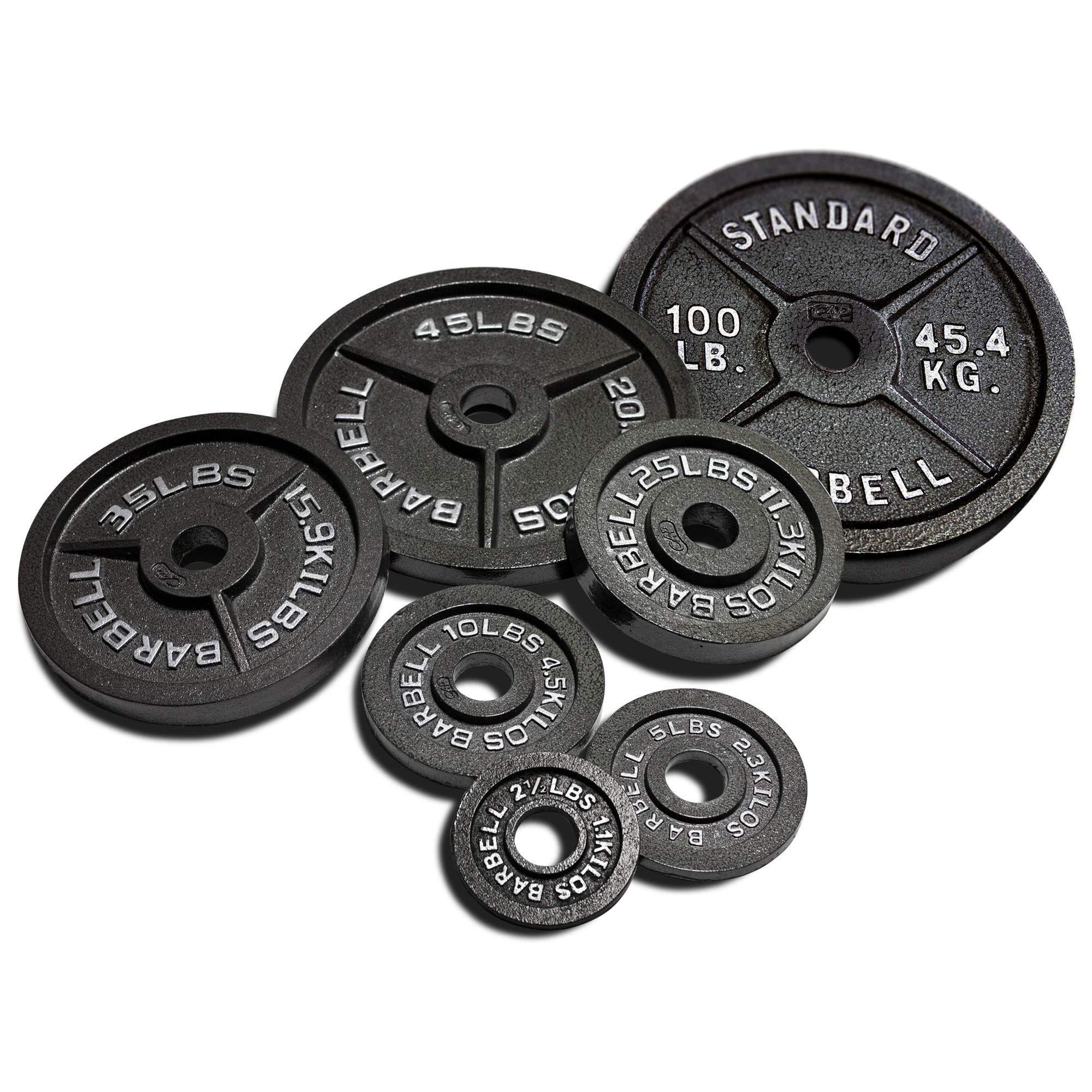 WF Athletic Supply 300 LB Cast Iron Olympic Weight Set with 7’ Olympic Bar for Muscle Toning, Strength Building, Weight Loss - Multiple Choices Available (a. Charcoal)