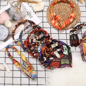 9 Pieces African Headbands Boho Print Headband Turban Twist Knot Elastic Hair Bands Wide Headwrap Vintage Headband Workout Yoga Sports Hair Accessories for Women Girls