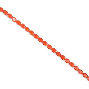 15.60 CT Natural Ethiopian Welo Fire Orange Cut Opal Gems October Birthstone 925 Sterling Silver Tennis Bracelet Gift For Her (rhodium-plated-gold, 8.5)