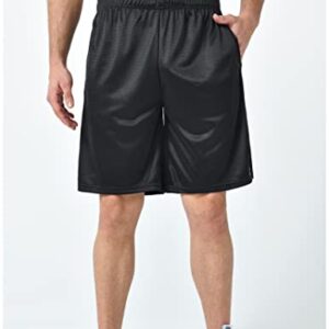 5 Pack: Mens Athletic Shorts, 9" Mesh Basketball Shorts Men Active Gym Shorts with Pockets (Set 1, Large)