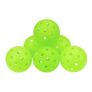 JINJIAN Pickleballs 6 Pack Balls-40 Holes, Outdoor Pickleball USAPA Approved Performance Pickleballs, Specifical Designed for Courts Play, High-Vis Optic Green Pickleballs(6 Pack)