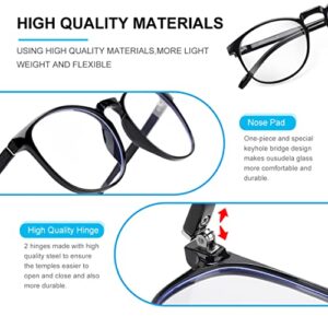 ousudela,3-Pack Blue Light Blocking Glasses for Women/Men Blue Light Glasses for Teens, Computer Glasses Gaming Glasses Anti Eye Strain Non-Prescription